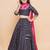 Woven design round neck ready to wear lehenga & blouse with dupatta