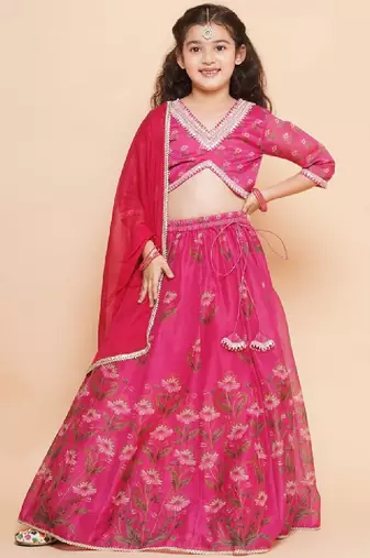Girls printed ready to wear lehenga & blouse with dupatta