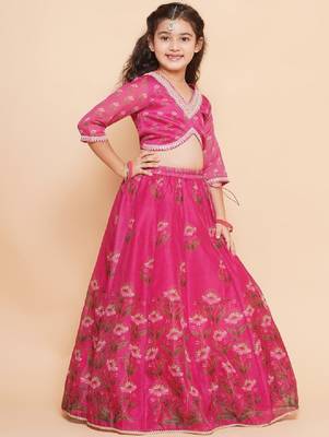Girls printed ready to wear lehenga & blouse with dupatta 4