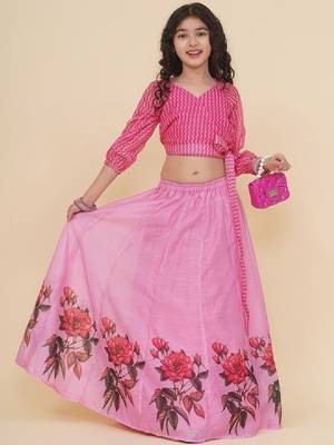 Girls printed ready to wear lehenga & blouse 1