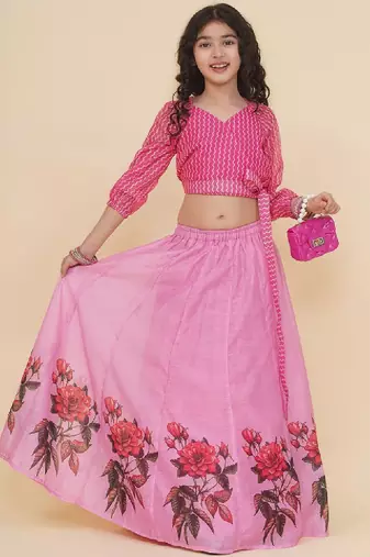 Girls printed ready to wear lehenga & blouse