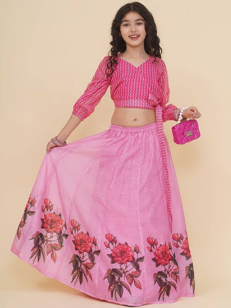 Girls printed ready to wear lehenga & blouse