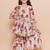 Girls floral printed tiered anarkali sequinned kurta with sharara