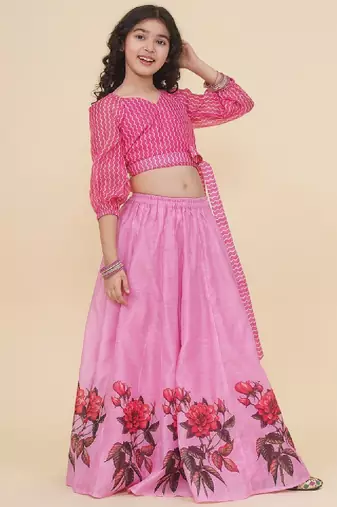 Girls printed ready to wear lehenga & blouse
