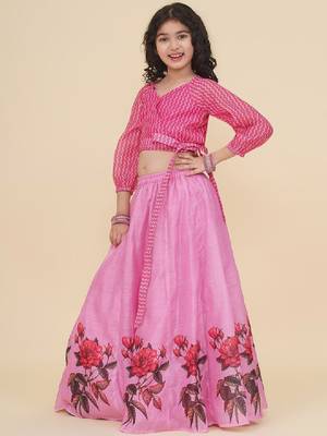 Girls printed ready to wear lehenga & blouse 4