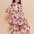 Girls floral printed tiered anarkali sequinned kurta with sharara