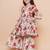 Girls floral printed tiered anarkali sequinned kurta with sharara