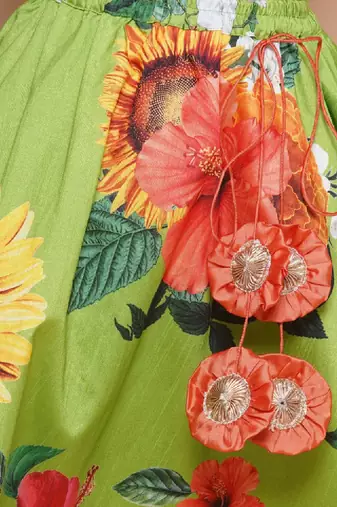 Girls embroidered mirror work ready to wear lehenga & blouse with dupatta