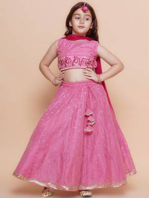 Girls embroidered ready to wear lehenga & blouse with dupatta 1