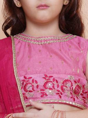 Girls embroidered ready to wear lehenga & blouse with dupatta 2