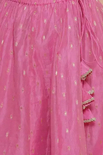 Girls embroidered ready to wear lehenga & blouse with dupatta