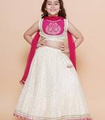 Girls embroidered ready to wear lehenga & blouse with dupatta