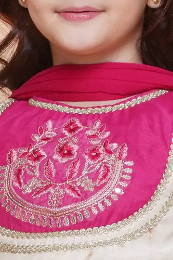 Girls embroidered ready to wear lehenga & blouse with dupatta