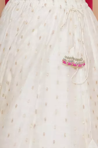 Girls embroidered ready to wear lehenga & blouse with dupatta