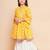 Girls ethnic motifs printed angrakha gotta patti pure cotton kurta with sharara