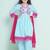 Girls floral embroidered sequinned anarkali kurta with trousers & dupatta