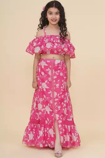 Girls printed ready to wear lehenga & blouse