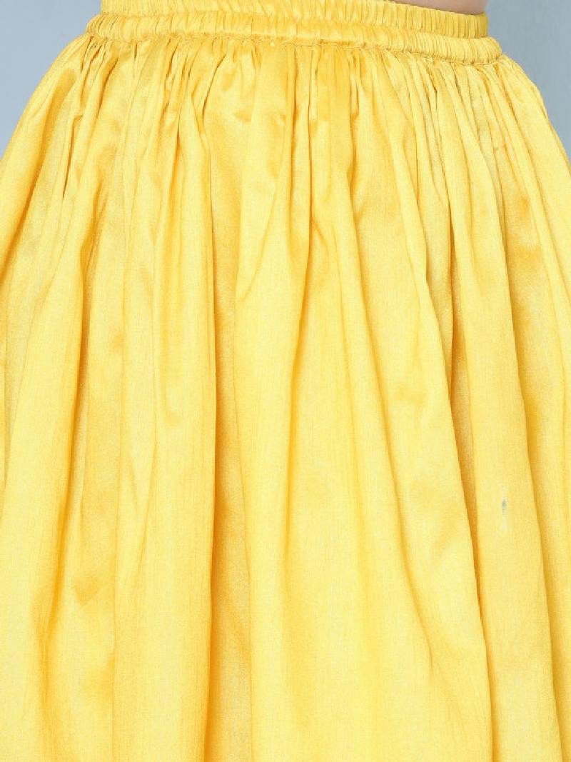 Girls embroidered v-neck ready to wear lehenga & blouse with dupatta
