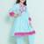 Girls floral embroidered sequinned anarkali kurta with trousers & dupatta