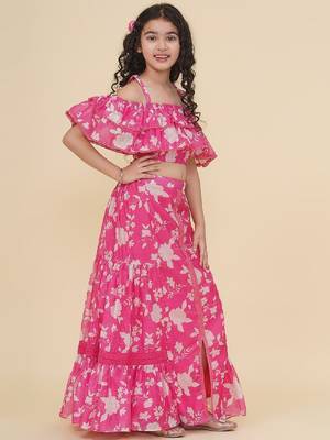 Girls printed ready to wear lehenga & blouse 4