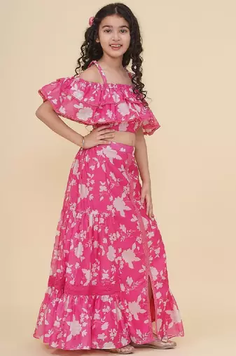 Girls printed ready to wear lehenga & blouse