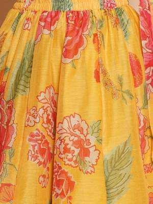 Girls printed v-neck sequinned ready to wear lehenga & blouse 4