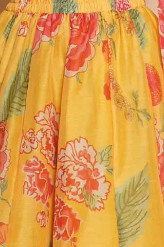 Girls printed v-neck sequinned ready to wear lehenga & blouse