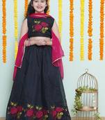 Girls embroidered thread work ready to wear lehenga & blouse with dupatta