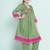 Girls floral embroidered anarkali kurta with trousers & dupatta