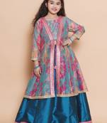 Girls floral printed ready to wear lehenga & blouse with shrug