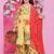Girls floral printed v-neck anarkali kurta with sharara & dupatta