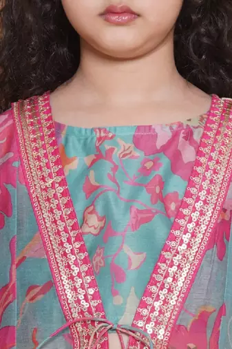 Girls floral printed ready to wear lehenga & blouse with shrug