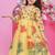 Girls floral printed v-neck anarkali kurta with sharara & dupatta