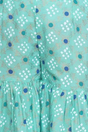 Girls ethnic motifs printed gotta patti straight kurti set