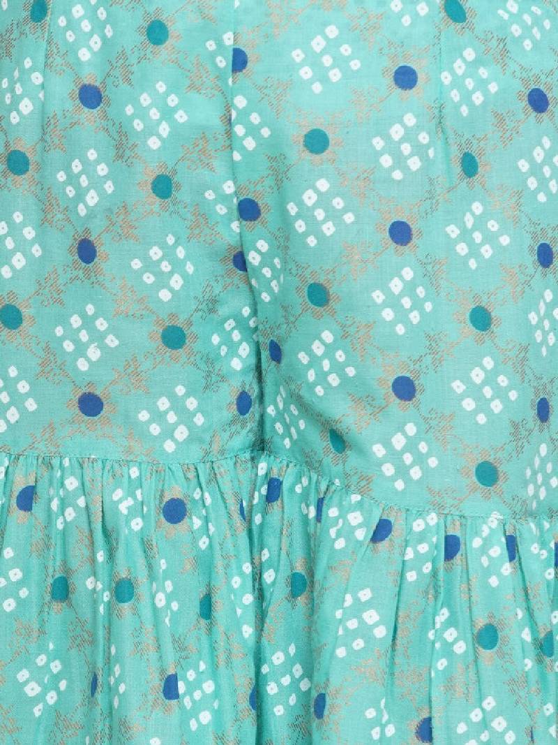 Girls ethnic motifs printed gotta patti straight kurti set