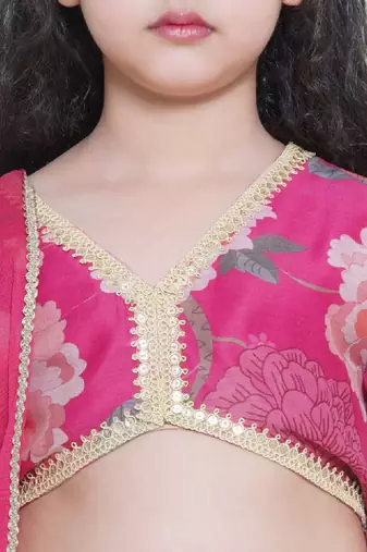 Girls printed gotta patti ready to wear lehenga & blouse with dupatta