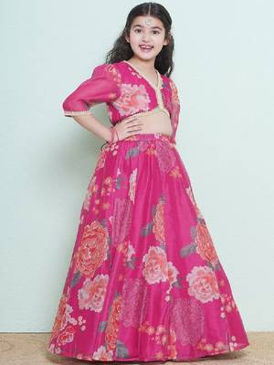 Girls printed gotta patti ready to wear lehenga & blouse with dupatta 4