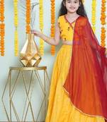 Girls embroidered gotta patti ready to wear lehenga & blouse with dupatta