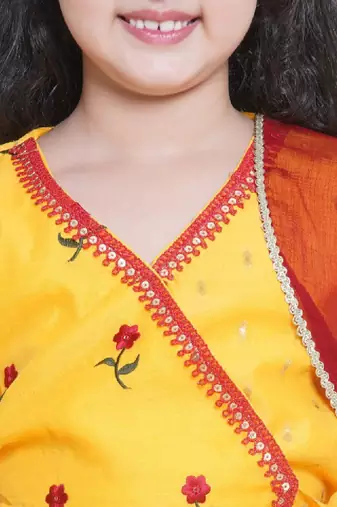 Girls embroidered gotta patti ready to wear lehenga & blouse with dupatta
