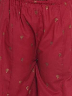 Girls floral printed angrakha pure cotton anarkali kurta with palazzos 3