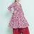Girls floral printed angrakha pure cotton anarkali kurta with palazzos