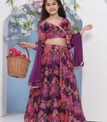 Girls printed ready to wear lehenga & blouse with dupatta