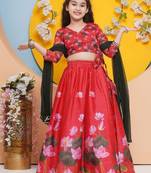 Girls printed ready to wear lehenga & blouse with dupatta