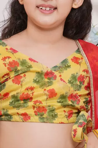 Girls printed ready to wear lehenga & blouse with dupatta