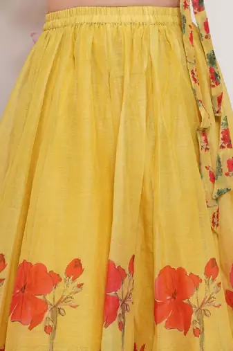 Girls printed ready to wear lehenga & blouse with dupatta