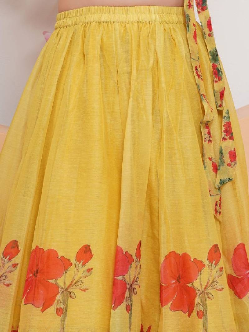 Girls printed ready to wear lehenga & blouse with dupatta