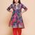 Girls floral printed gotta patti pure cotton anarkali kurta with palazzos
