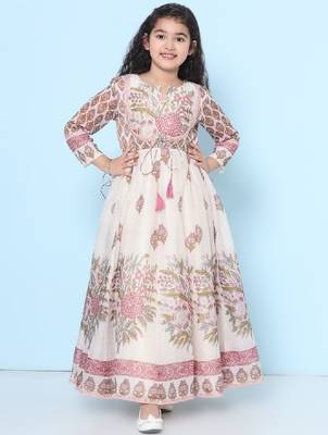 Girl floral print fit & flare maxi dress 1
