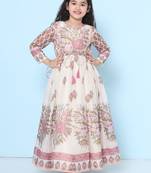 Girl floral print fit & flare maxi dress