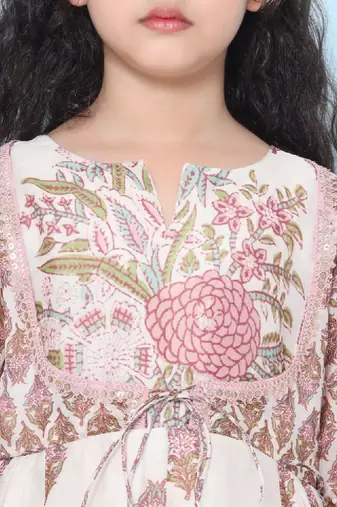 Girl floral print fit & flare maxi dress